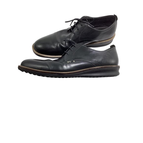 Ecco Mens Dress Shoes Black Leather Lace-Up Derby Style  Size 46, US 12*NWOB - Picture 3 of 14